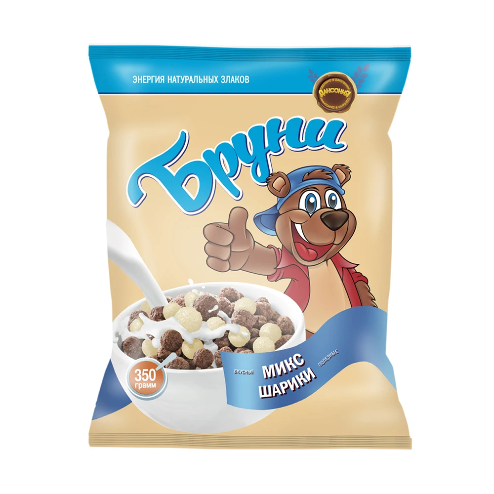 
DUO Bruni Balls Chocolate 350g Grain Snacks Corn Grain Sweet Snack Cereal Ready Breakfast Wholesale from Manufacturer Decorated 