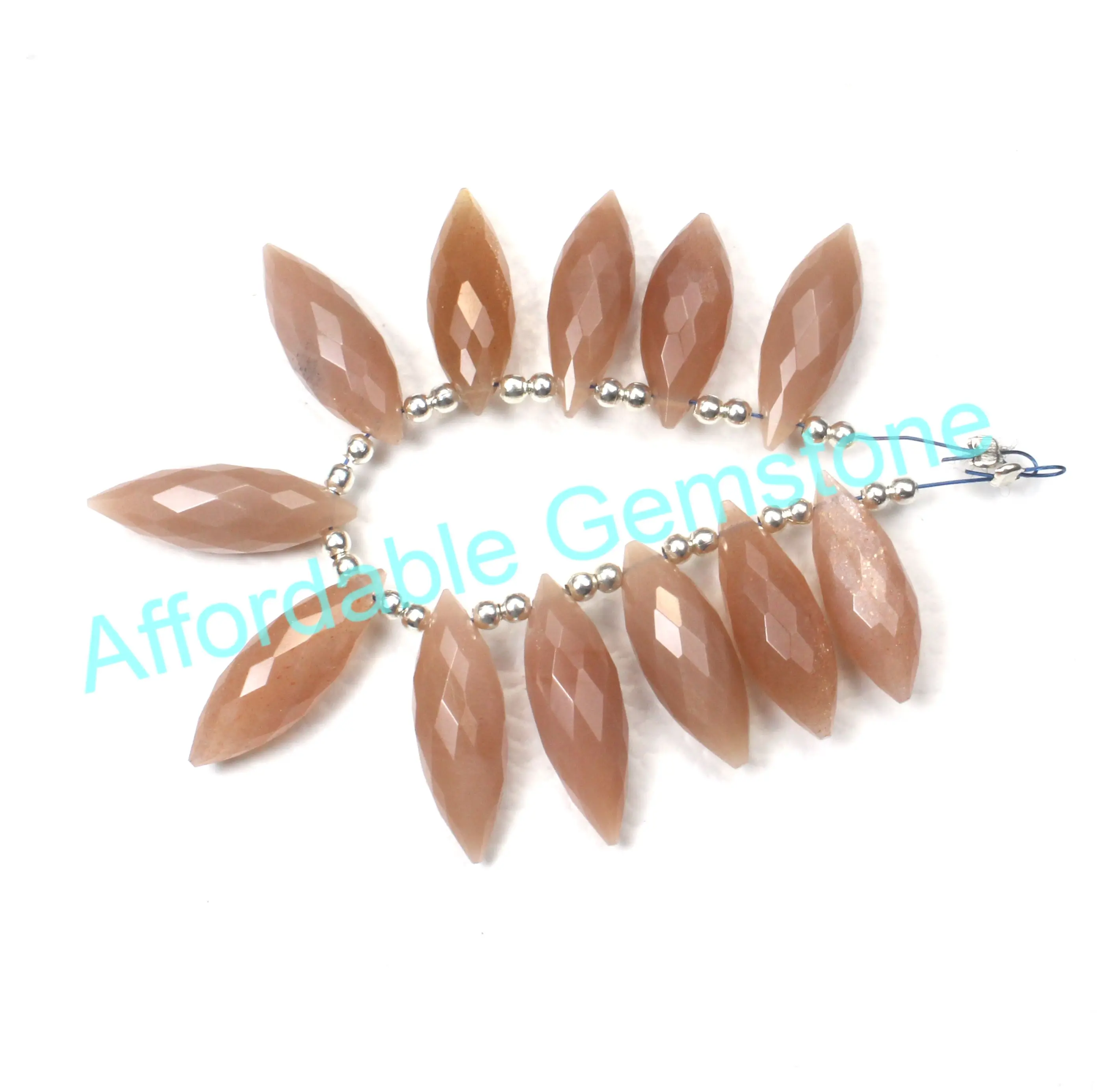 Peach moonstone top drill gemstone faceted gemstones beryl shape stone affordable gems wholesale gems high quality stone beads