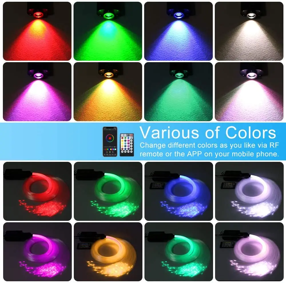 Car Use 6W RGB Romantic Background Light LED music starry sky fiber optic ceiling car roof star lights