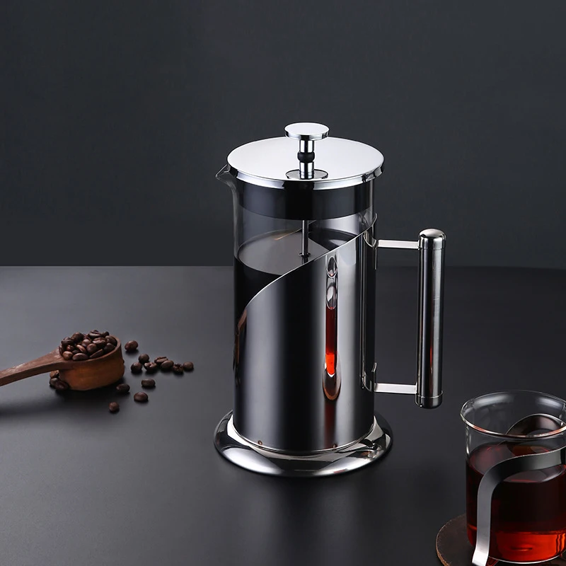 Durable Heat Resistant Borosilicate glass French Coffee Press with plunger, Kitchen Household Tea Coffee maker pot
