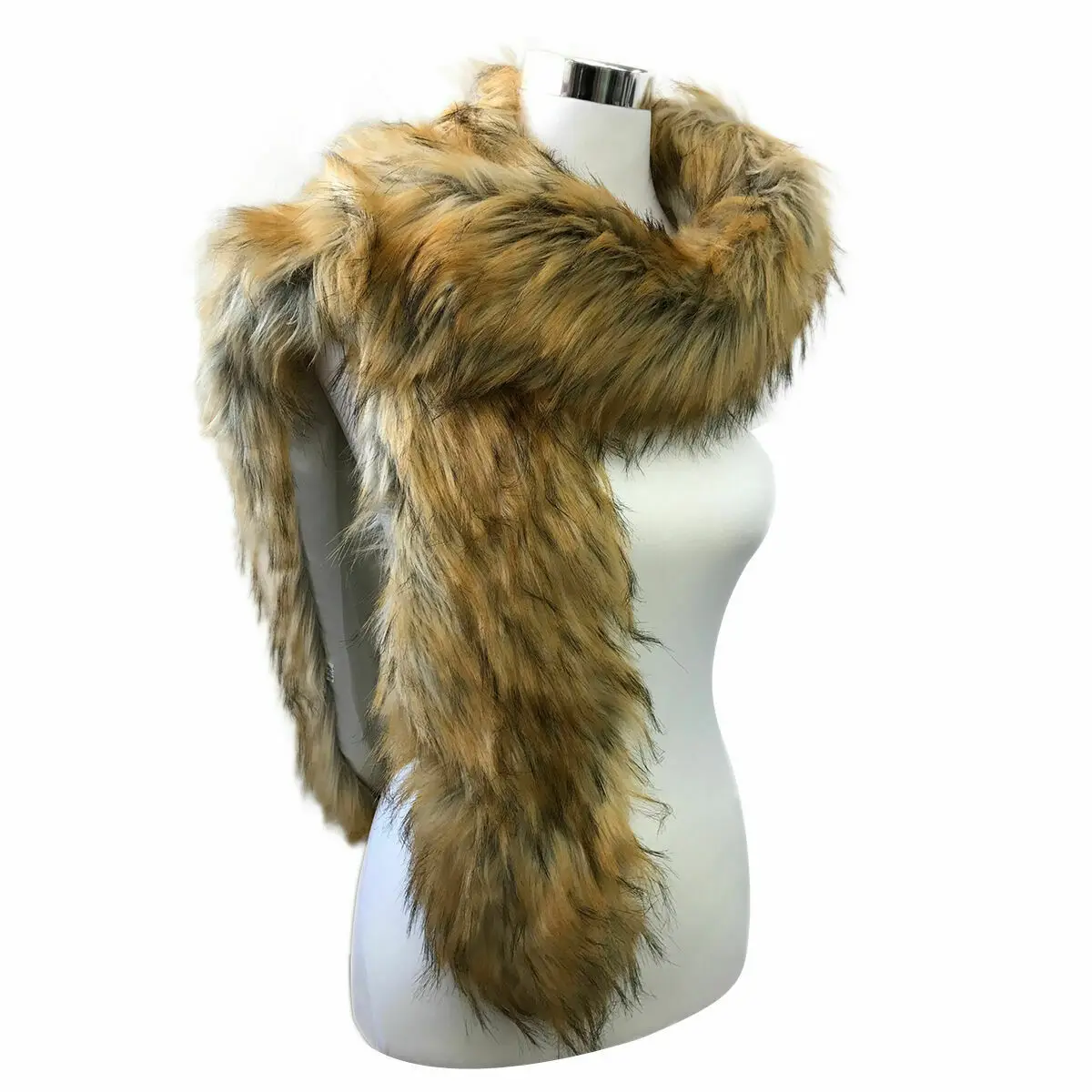 high quality Ladies Winter Faux Fur Neck Warmer Wrap Large Collar Shawl Stole Fashion Quality Fox Fur Collar Scarf Winter Warm