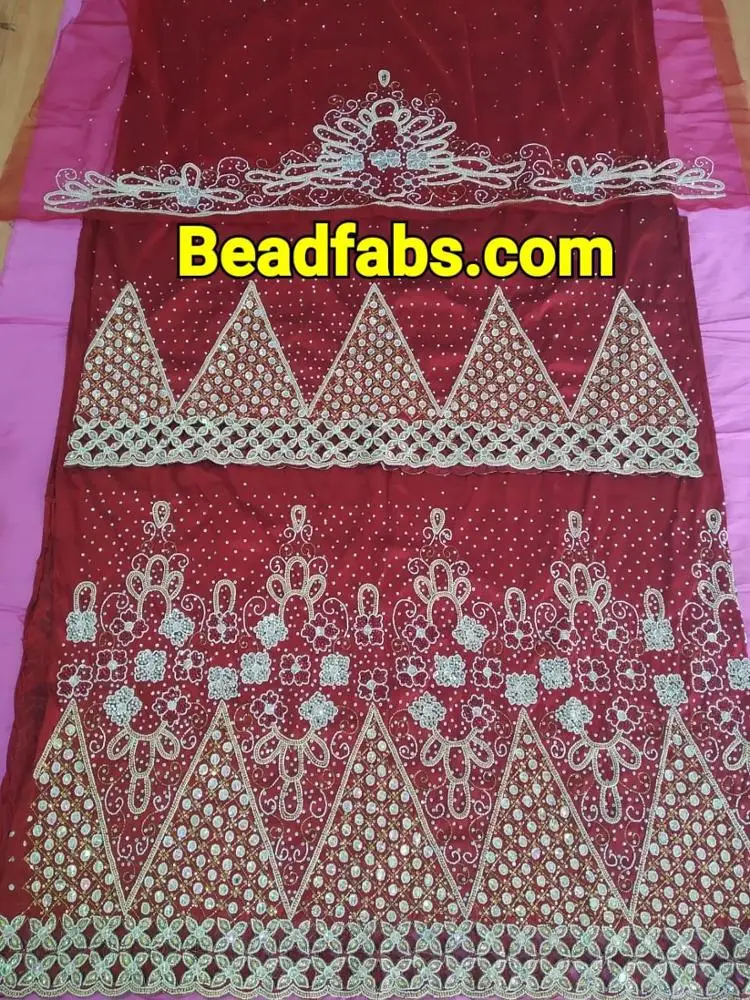 Beautiful Blue Exclusive Heavy Beaded African Beaded George Wrapper for African Women Popular OEM Service Unisex Adults Winter