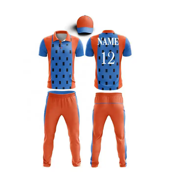 Comfortable Cricket Uniform Trouser & Jersey With Light Weight Comfortable Print Brand Logo Design & Number Team Name