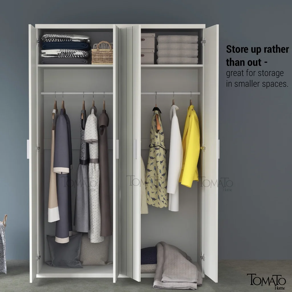 Premium quality Ready Stock BERNIE Series Wardrobe - 2 Colours - 4 Feet - Almari Baju 4 Pintu for cloth storage