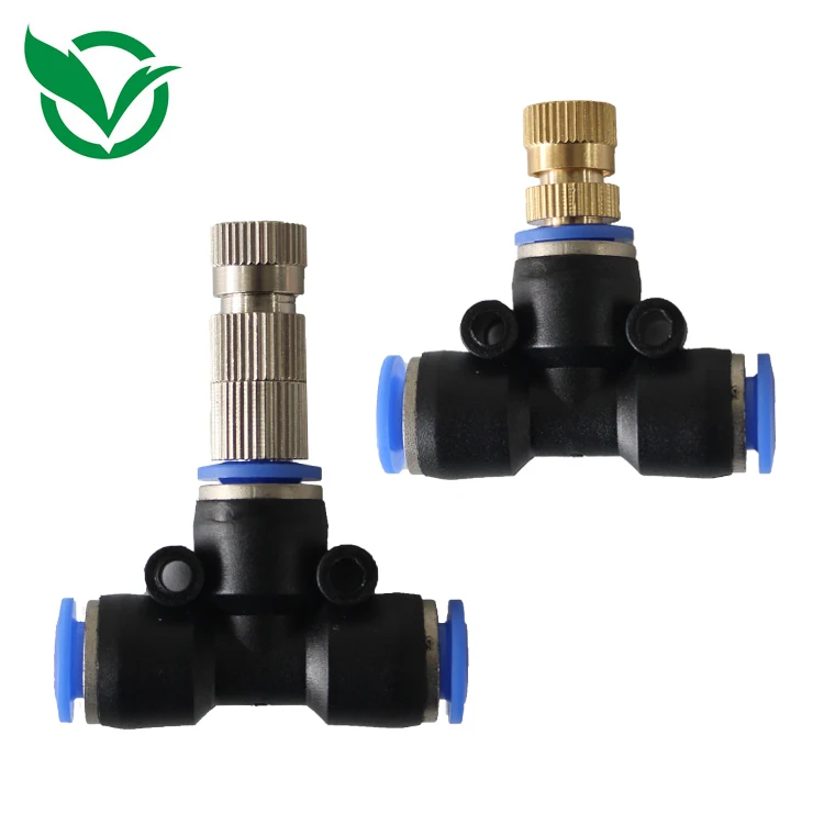 Low Pressure Water Spray Sanitizer Push-in Slip Lock Misting Nozzle Pipe Fitting Tee