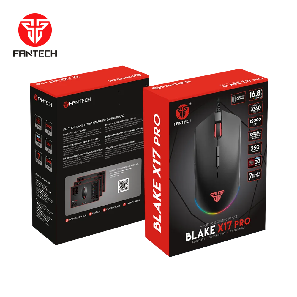 Paracord Cable Fantech X17pro Gaming Mouse With Customer Logo Acceptable Printing