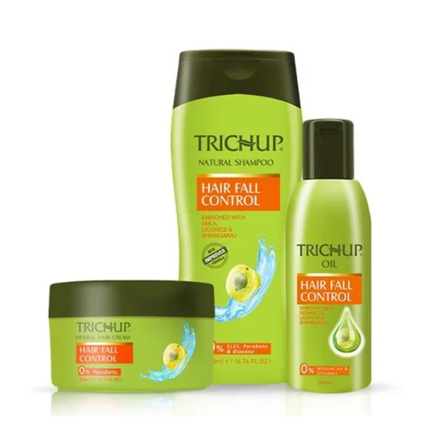 Trichup Amla Bhringraj Enriched Hair Fall Control Oil Shampoo Cream Premature Hair Falling Prevention Conditioner