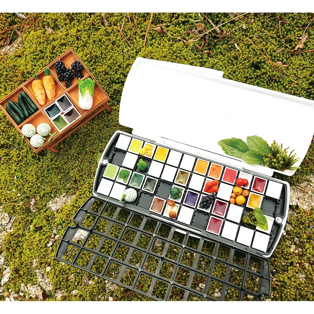 Mijello Triple Pans Watercolor Art Set 12, 24,48  colors, Watercolor Palette with Three Innovation Features