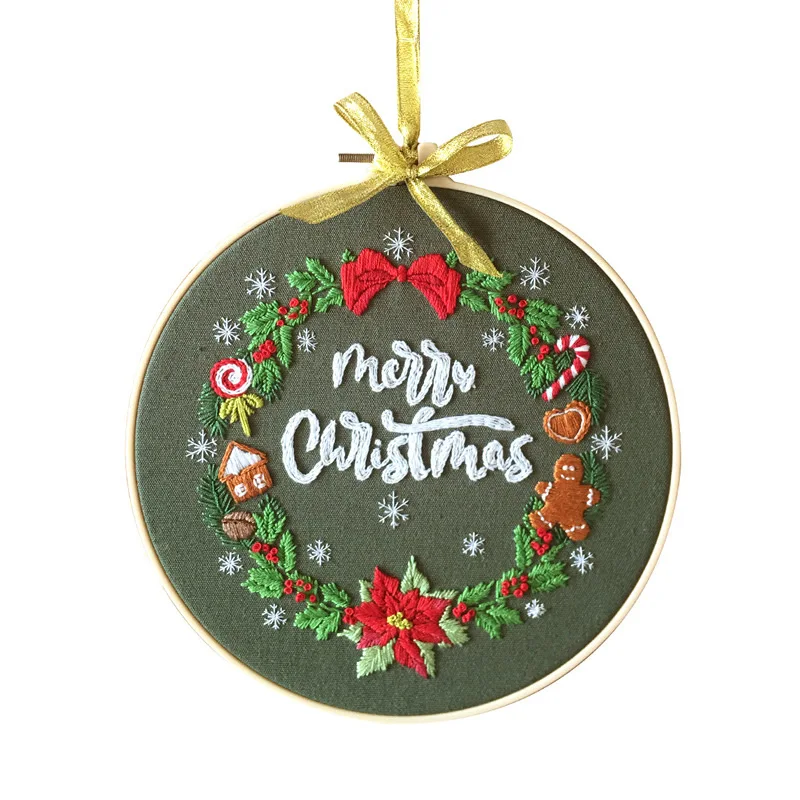 Embroidery Starter Kit with Christmas Pattern,Cross Stitch Set for Beginners.