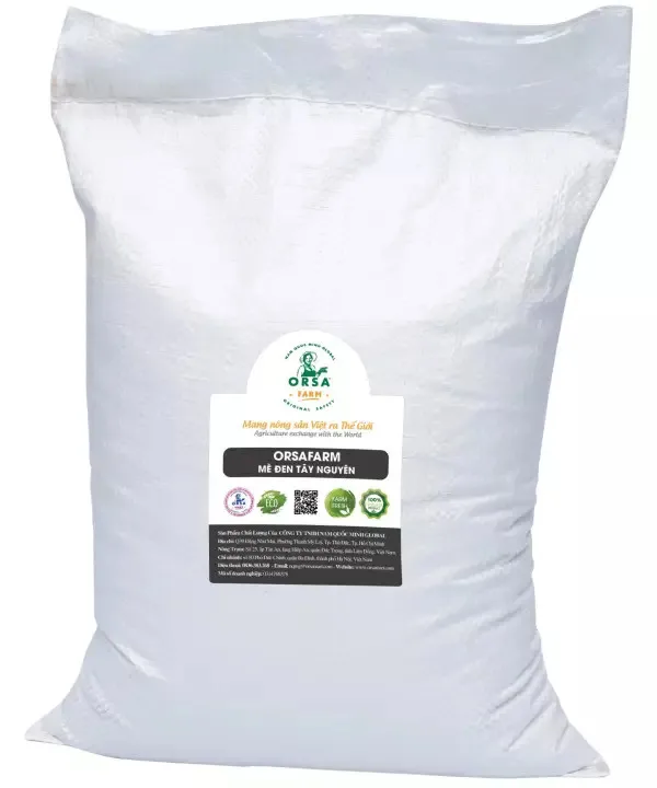 OrSaFarm Natural Black Sesame 100% High Quality Roasted black sesame 1kg/pack for sale made in Viet Nam