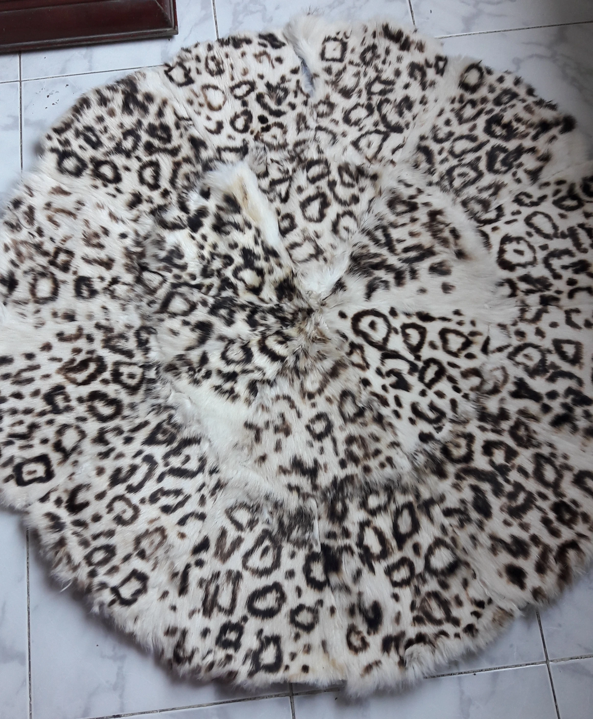 Leopard Pattern Rabbit Fur Rug
