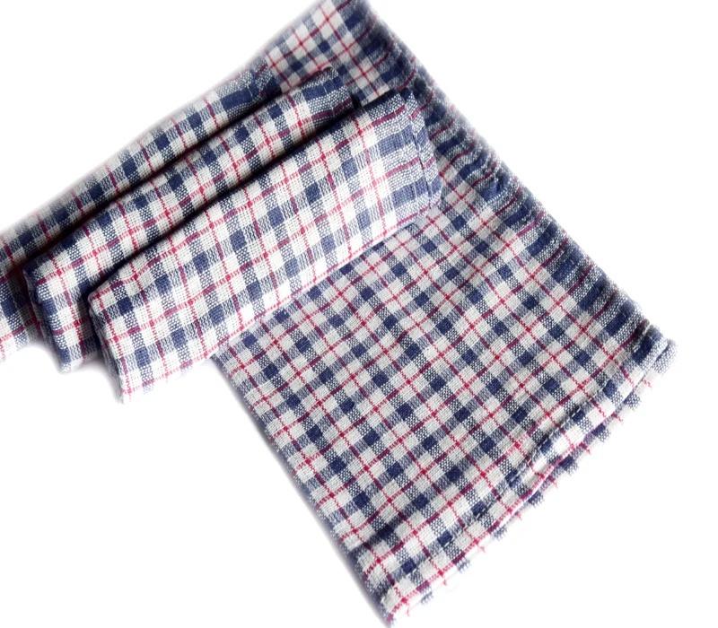 100% Cotton Mini Check Kitchen Tea Towels Super Absorbent 45x75 Cm