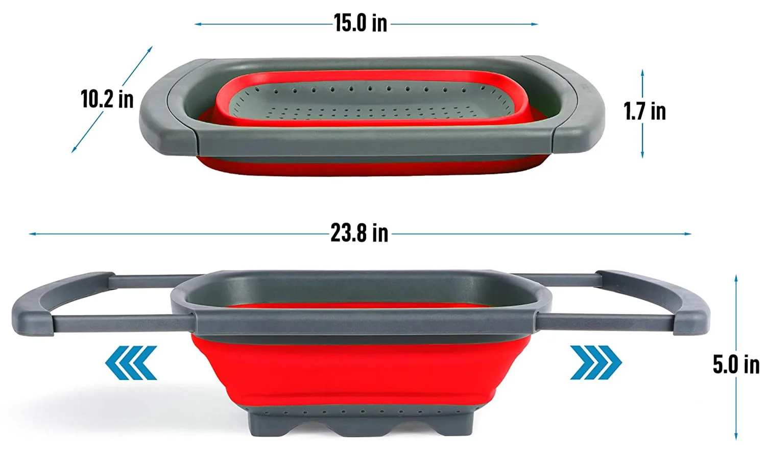 6 QT Silicone Collapsible Expandable Colander