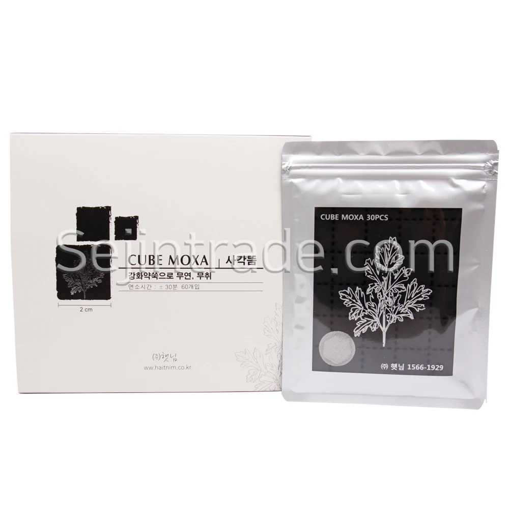 Haitnim Smokeless Shinkigoo Cube MOXA. Medical Moxibustion Made Korea Nature Therapy Moxa Cone Pure Roll Stick Lamp Moxa(60pcs)