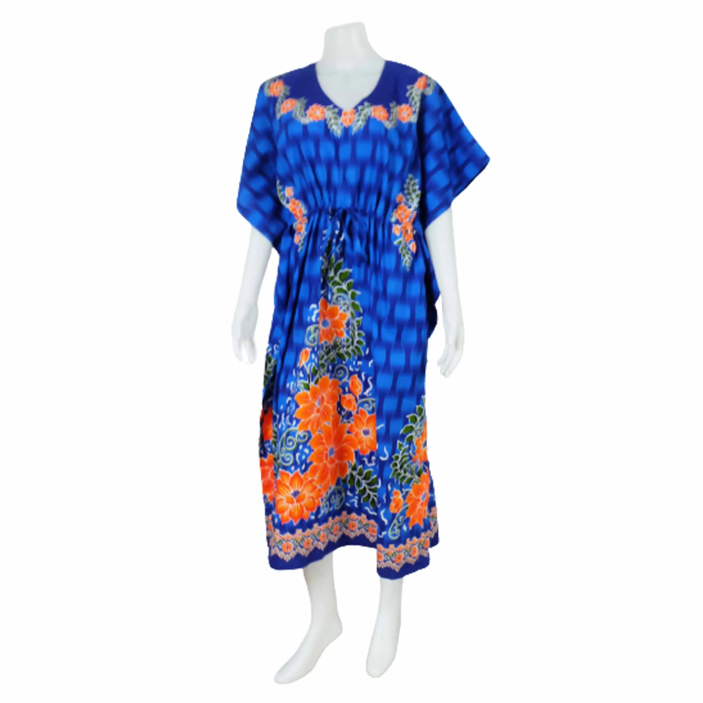 Boho Fashion Colorful Floral Print Kaftan Maxi Dress Plus Size High Waist Casual Beach Long Dresses