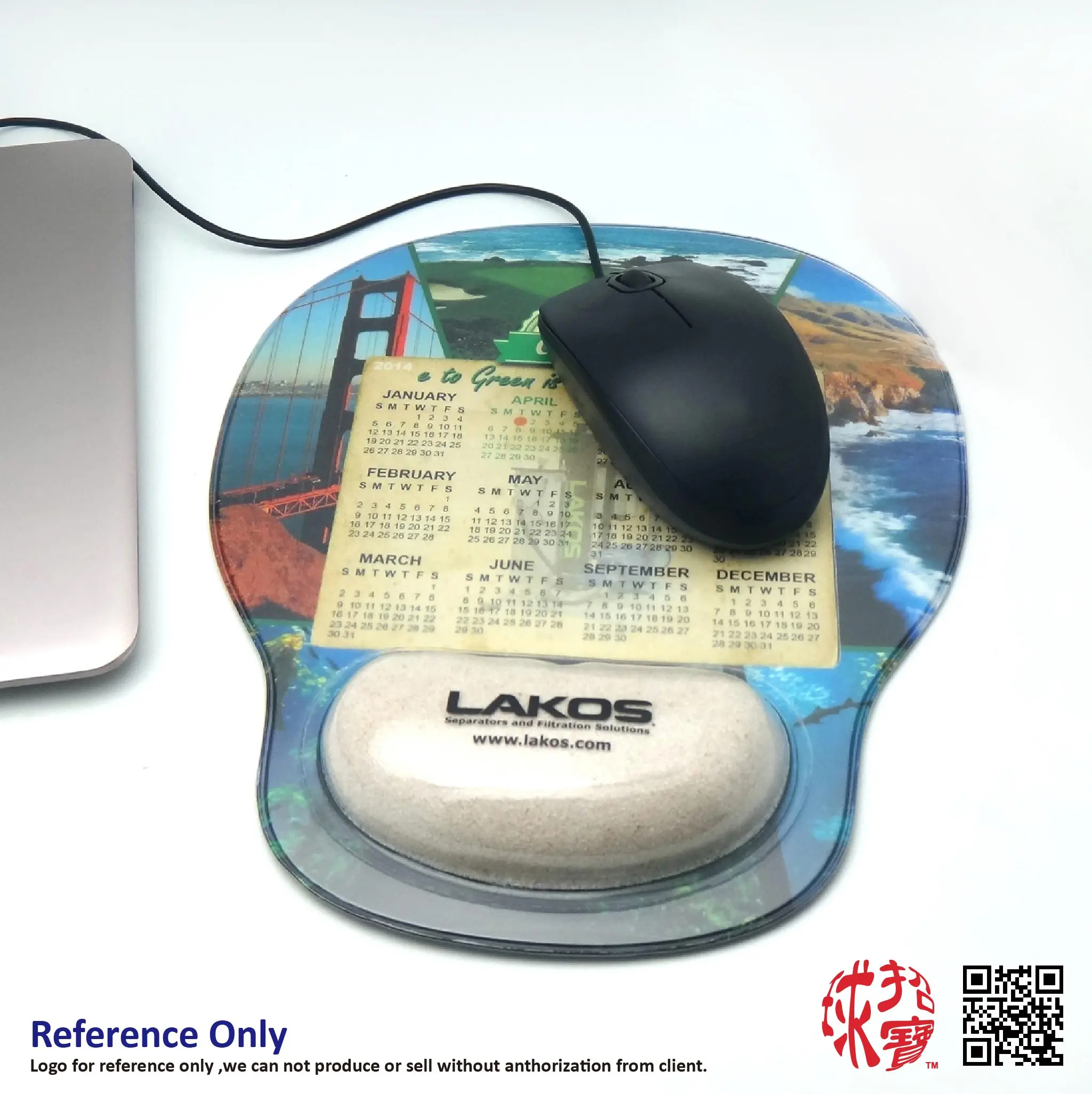 PVC mouse pad with wrist rest good for souvenir idea