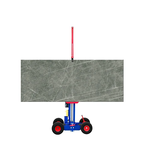  Транспортировка и подъем каменной плиты с тележкой