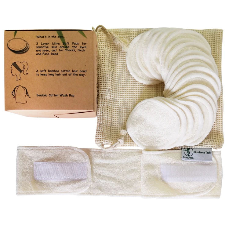 Прямая продажа с фабрики, оптовая продажа, полезный органический моющийся многоразовый бамбуковый прибор для снятия макияжа