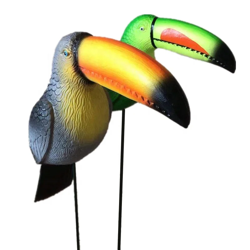 Osgoodway Factory Wholesale Hylaea Toucan Bird Garden Stake Decor Funny Plastic Garden Ornament Lawns Flower Style Edging Home
