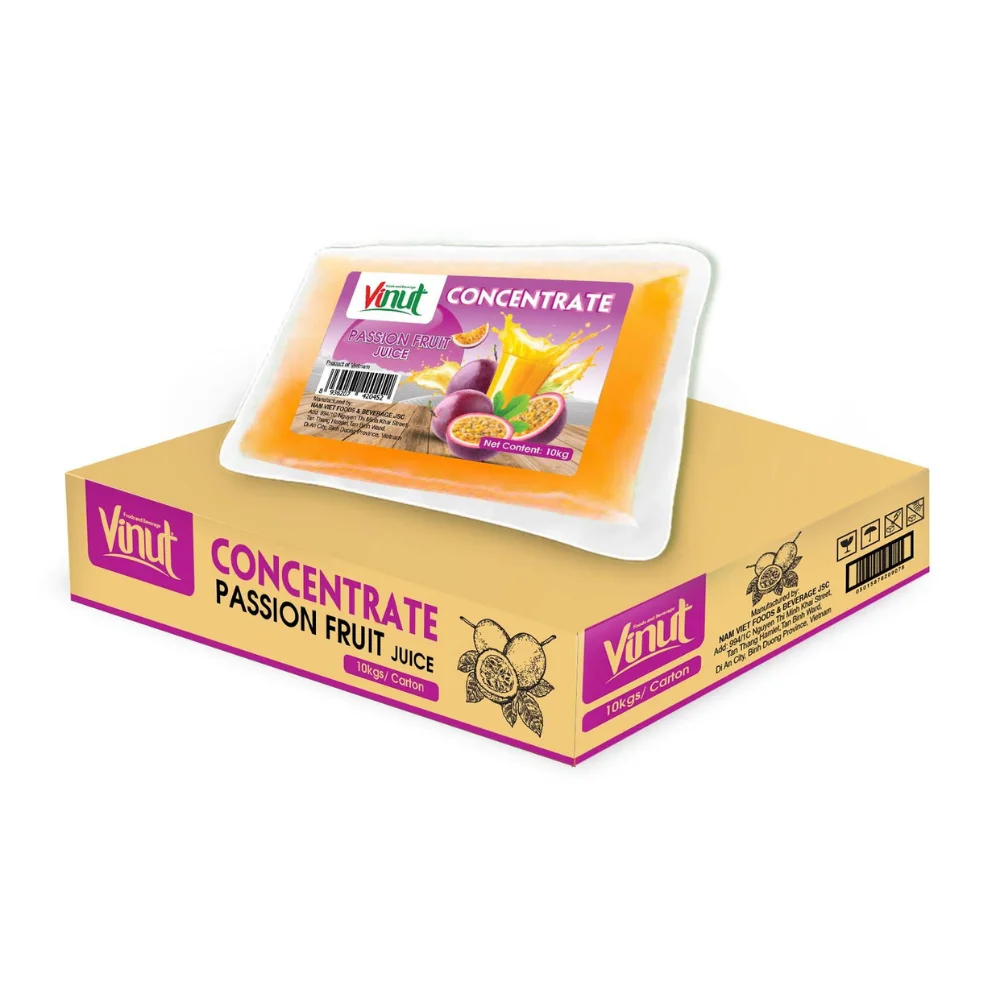 10KG VINUT Bag Passion fruit Concentrates Wholesalers Manufacture Viet Nam farm and factory BRC Halal HACCP Kosher Organic