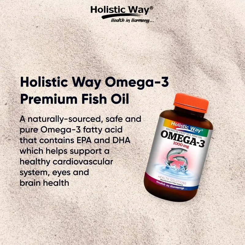 Premium Deep Sea Fish Oil Holistic Way Omega-3 1000mg With MEG-3 (150 Softgels) From New Zealand