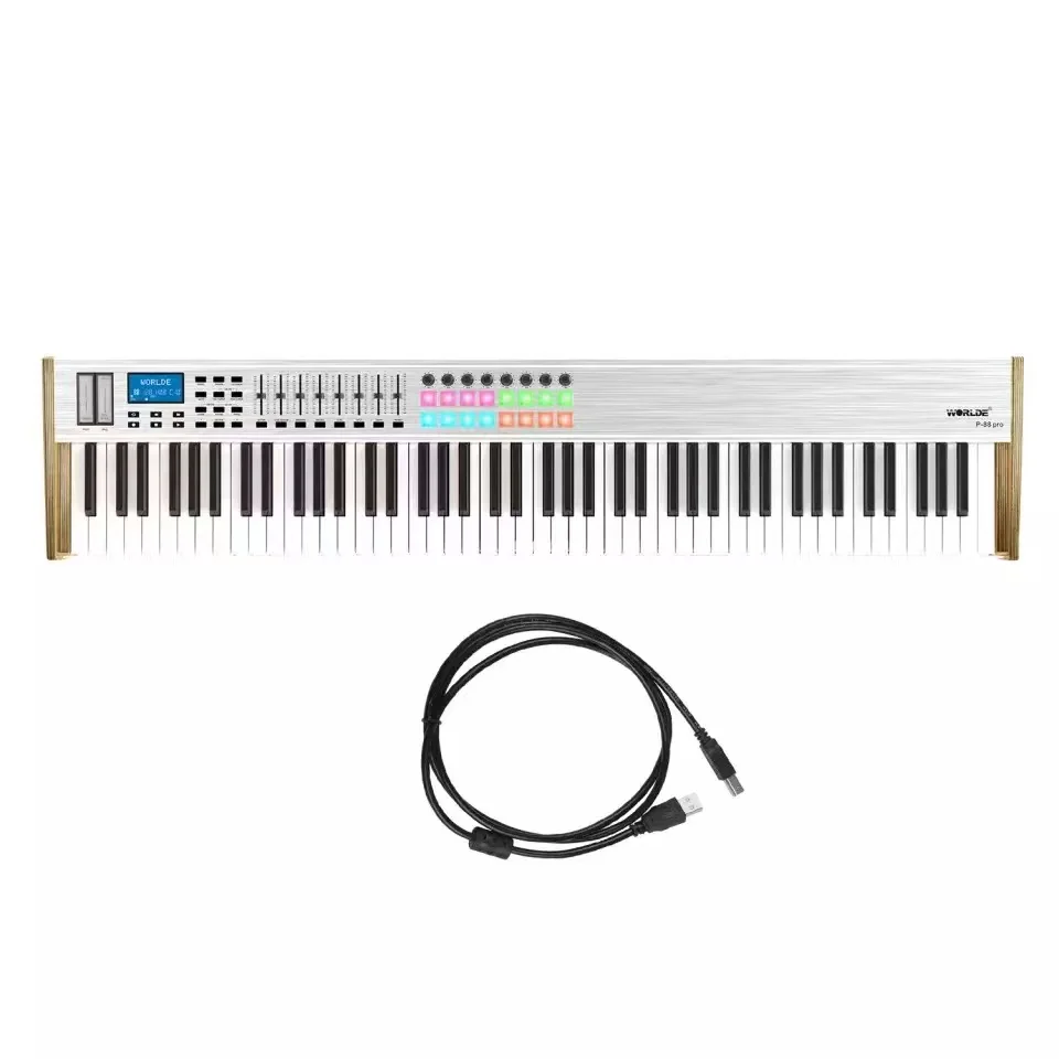 Worlde P-88 Pro music studio piano MIDI Keyboard controller 88 keys