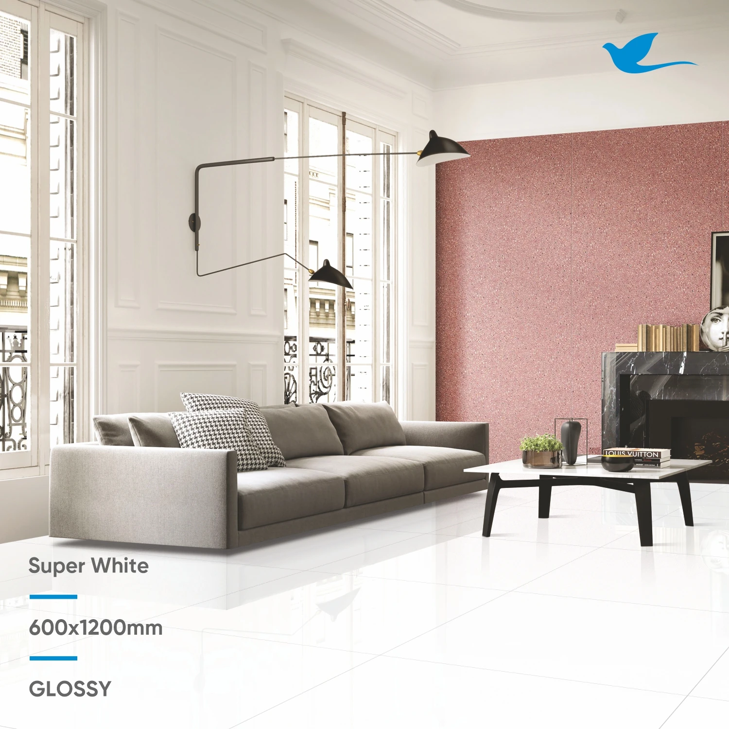 Super White  design crystal color porcelain  floor vitrified ceramic tiles 600*1200 porcelanto from india