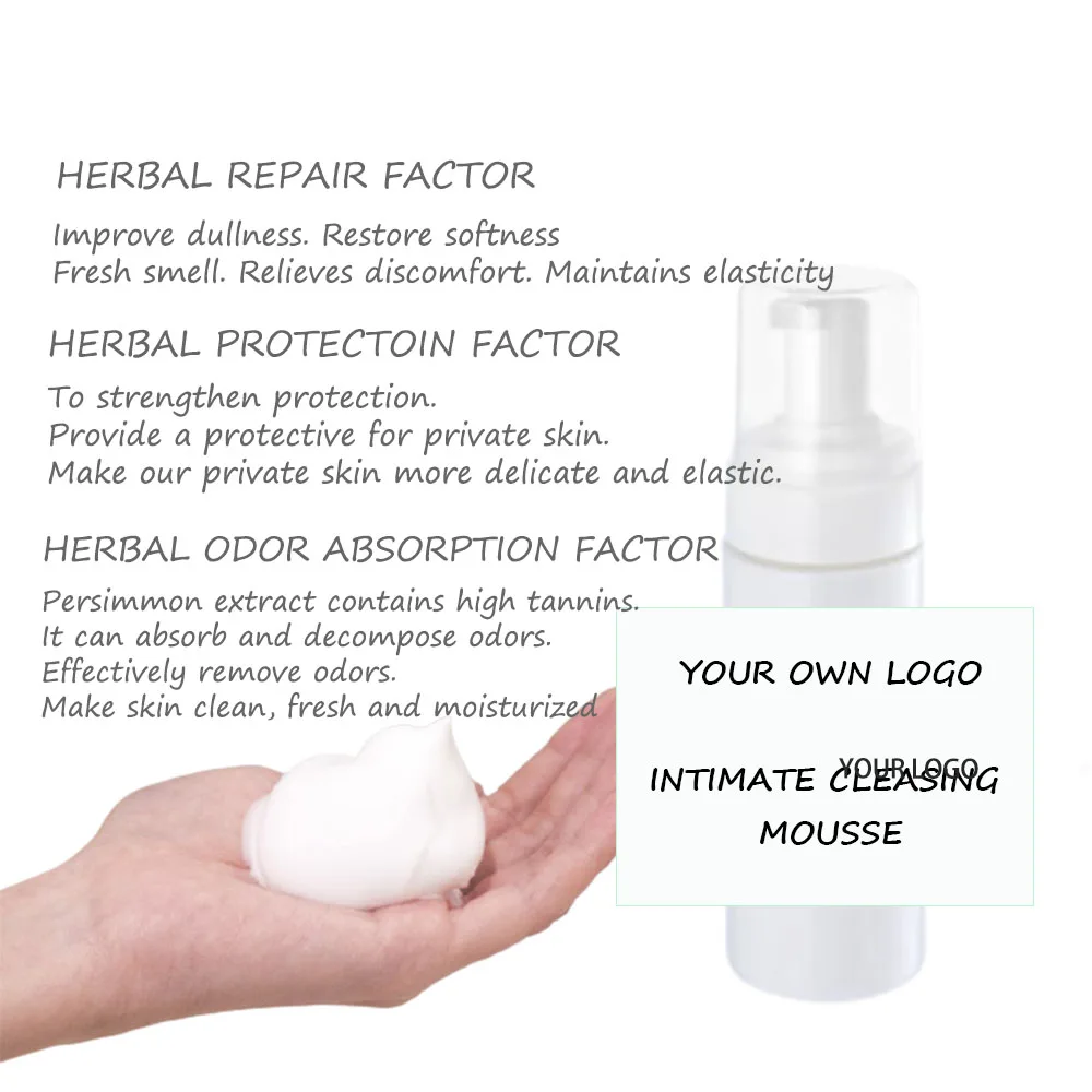 Natural Herbal Feminine Vaginal Wash Female Hygiene Vagina Genital Foam Cleansing Soap with Oriental Ingredients