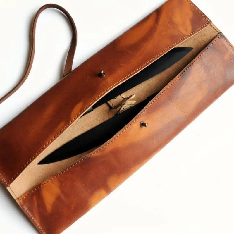 Leather Chef Knife Case, High Quality Durable Knife Pouch, Leather Knife Rolling Case