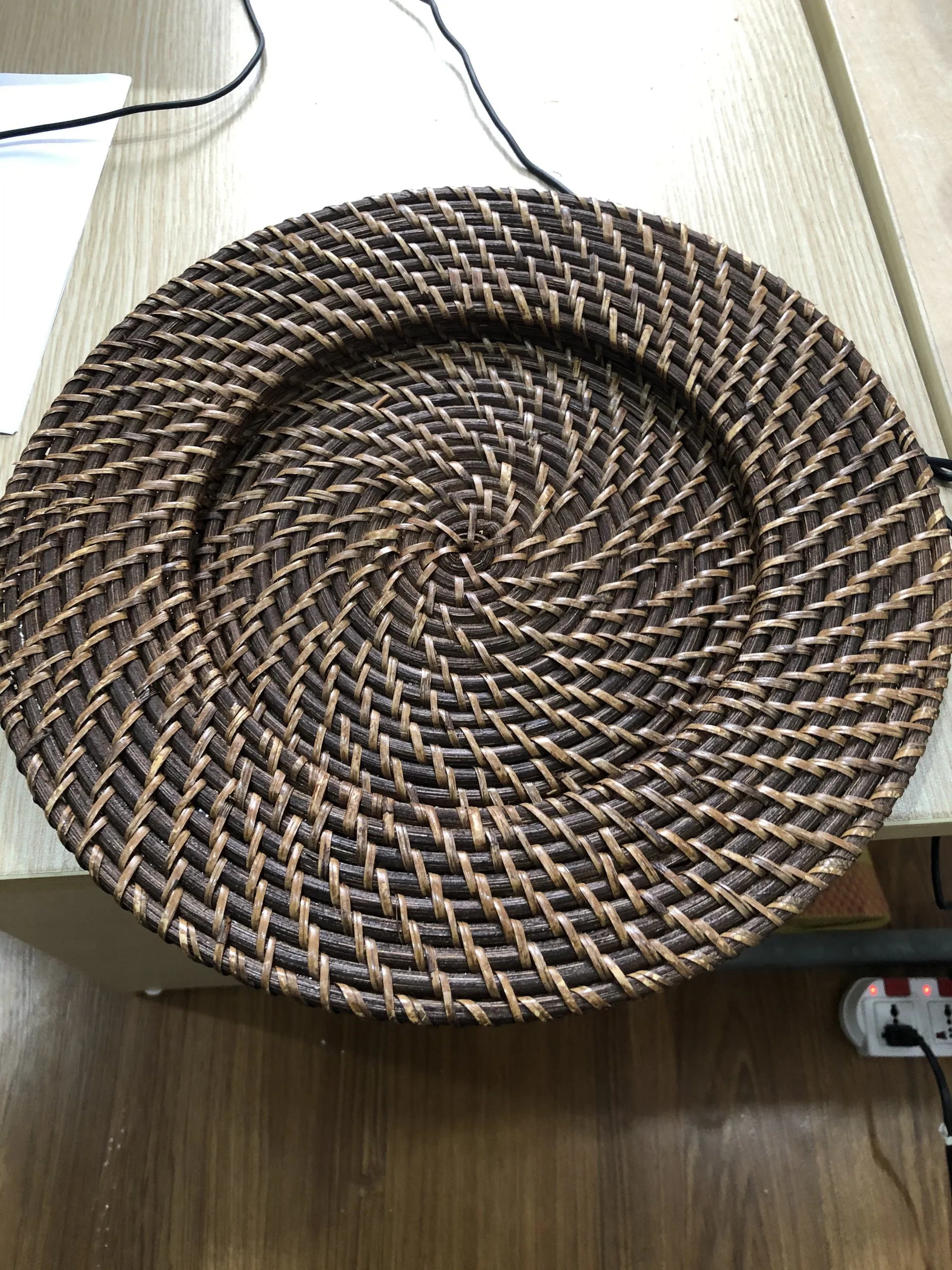 Manufacture storage wicker basket manufacturers trays wicker woven table Vietnam handicraft bamboo serving table rattan tray