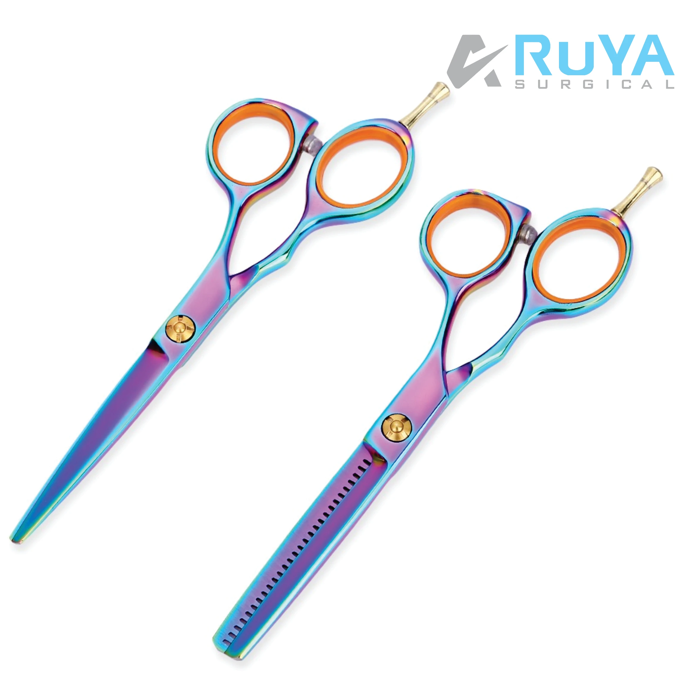 Blue Hairdressing Thinning Shears Scissors 440c Barber Hair Cutting Scissors J2 Steel Scissors 7 Inch Barber ProfessionalSsissor