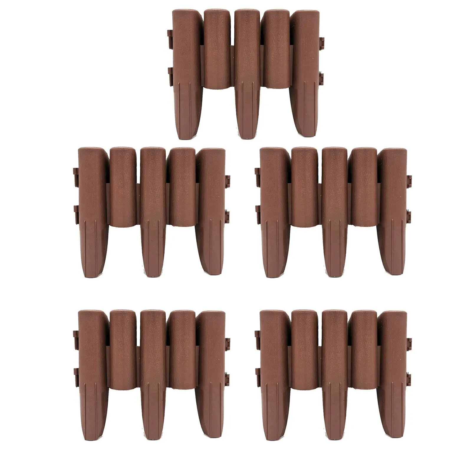 5PCS/box Garden Fence Plastic PP Garden Picket Fences Wood Pattern Decorative Panel Garden Picket Fence Yard Edging Lawn Border