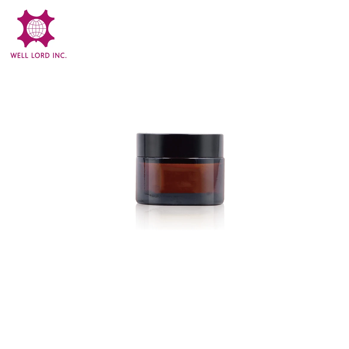 Classy design skincare packaging empty 60ml cylinder shape amber cosmetic glass jar