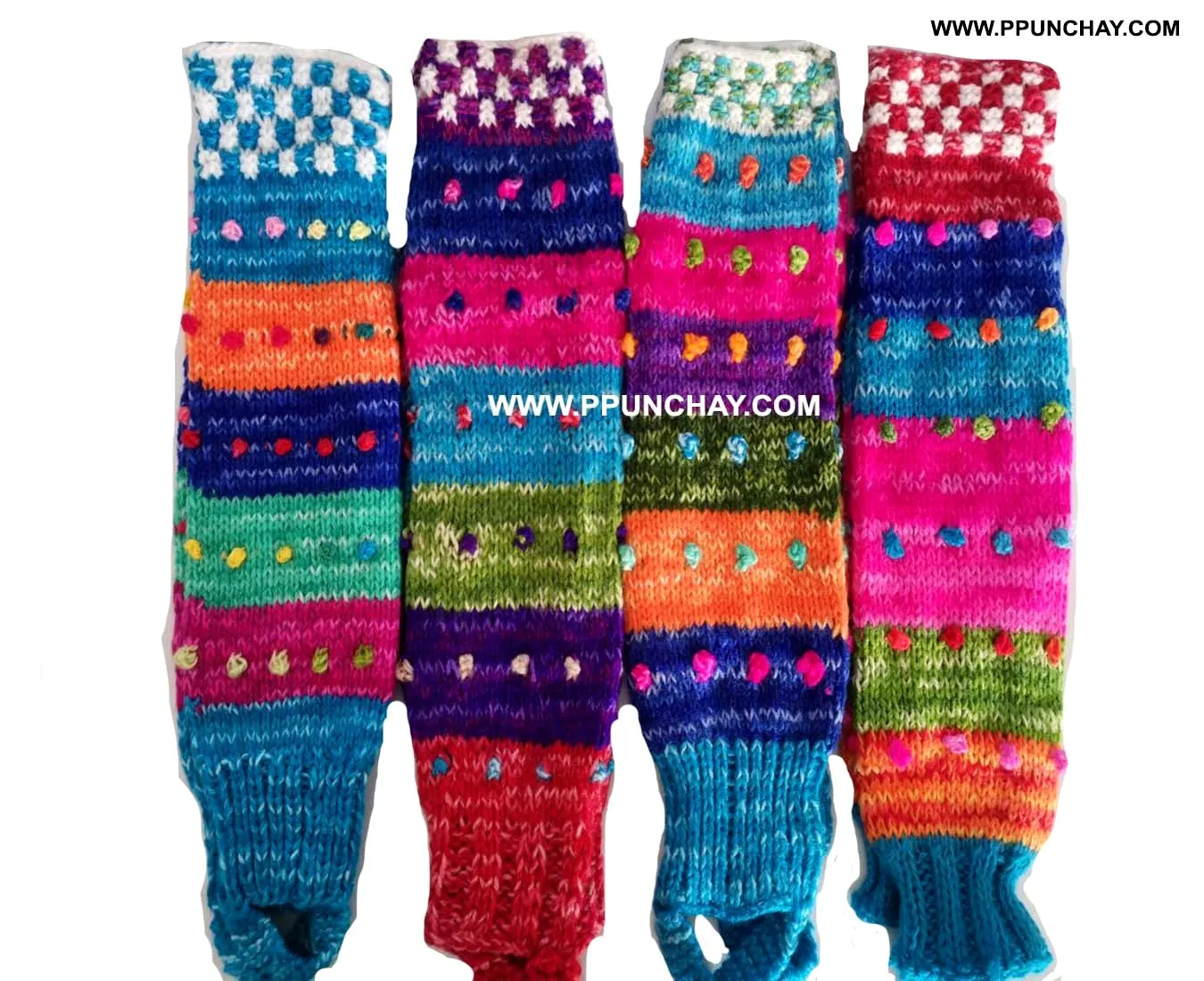 Alpaca Leg Warmers Socks Ppunchay Peru Ethnic Andean Handknitting