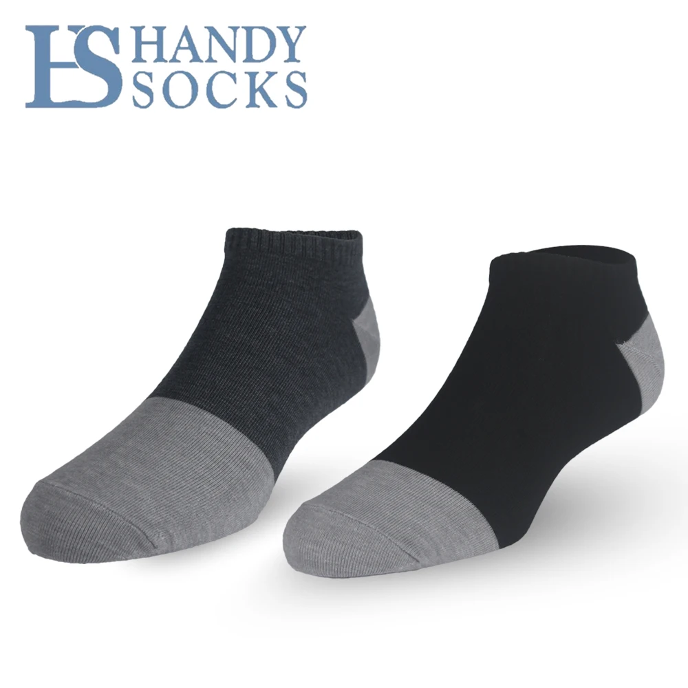 Custom Breathable Work Wholesale Anti-Bacterial Moisture Wicking Athletic Cushion Unisex Black Grey Bamboo Trainer Ankle Socks