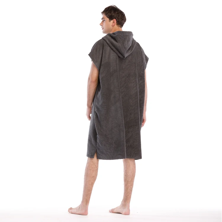 
Men surf robe terry cloth hooded poncho beach towel 