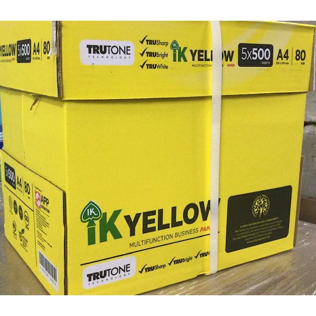 IK Yellow Copy Paper A4 80gsm, 70gsm