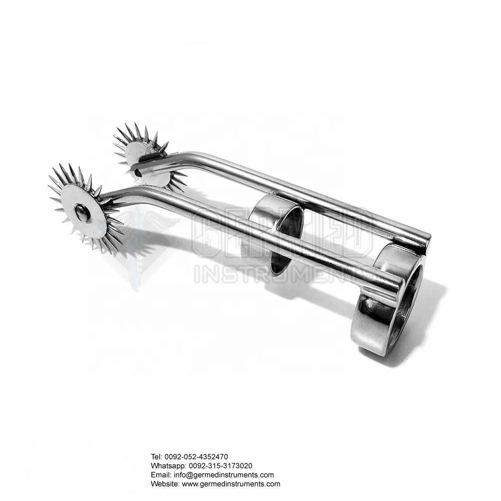 Supplier Wholesale Customized Stainless Steel Black Coated Wartenberg Pinwheel Dual 2 Row Medical Diagnostic Sensory Tool GERMED