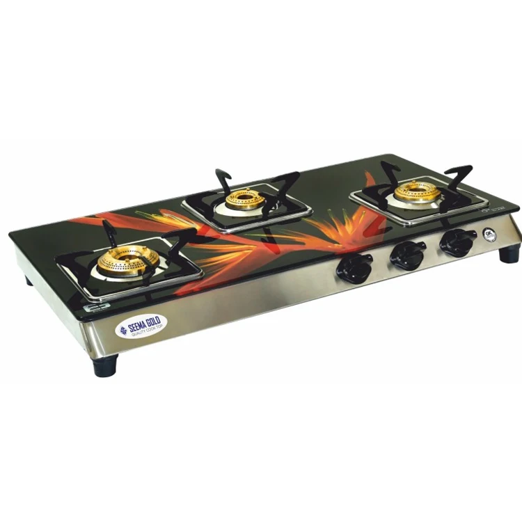 Бытовое применение, газовая горелка с 3 ГОРЕЛКАМИ, черное стекло по лучшей цене