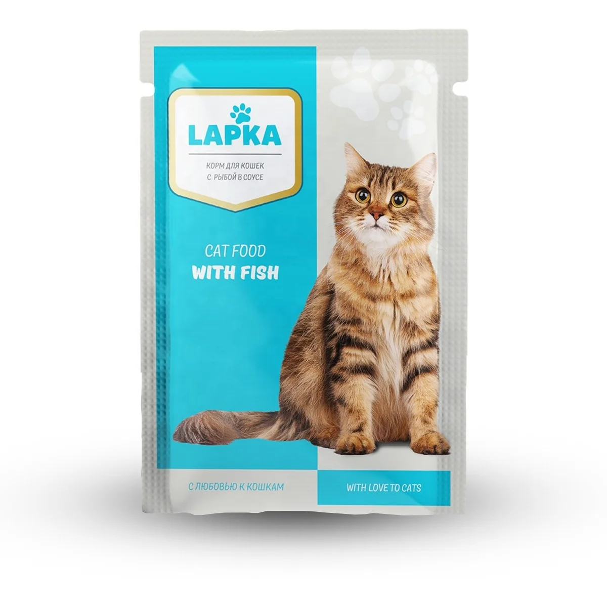 Lapka Canned pouch 85g with fish cat food