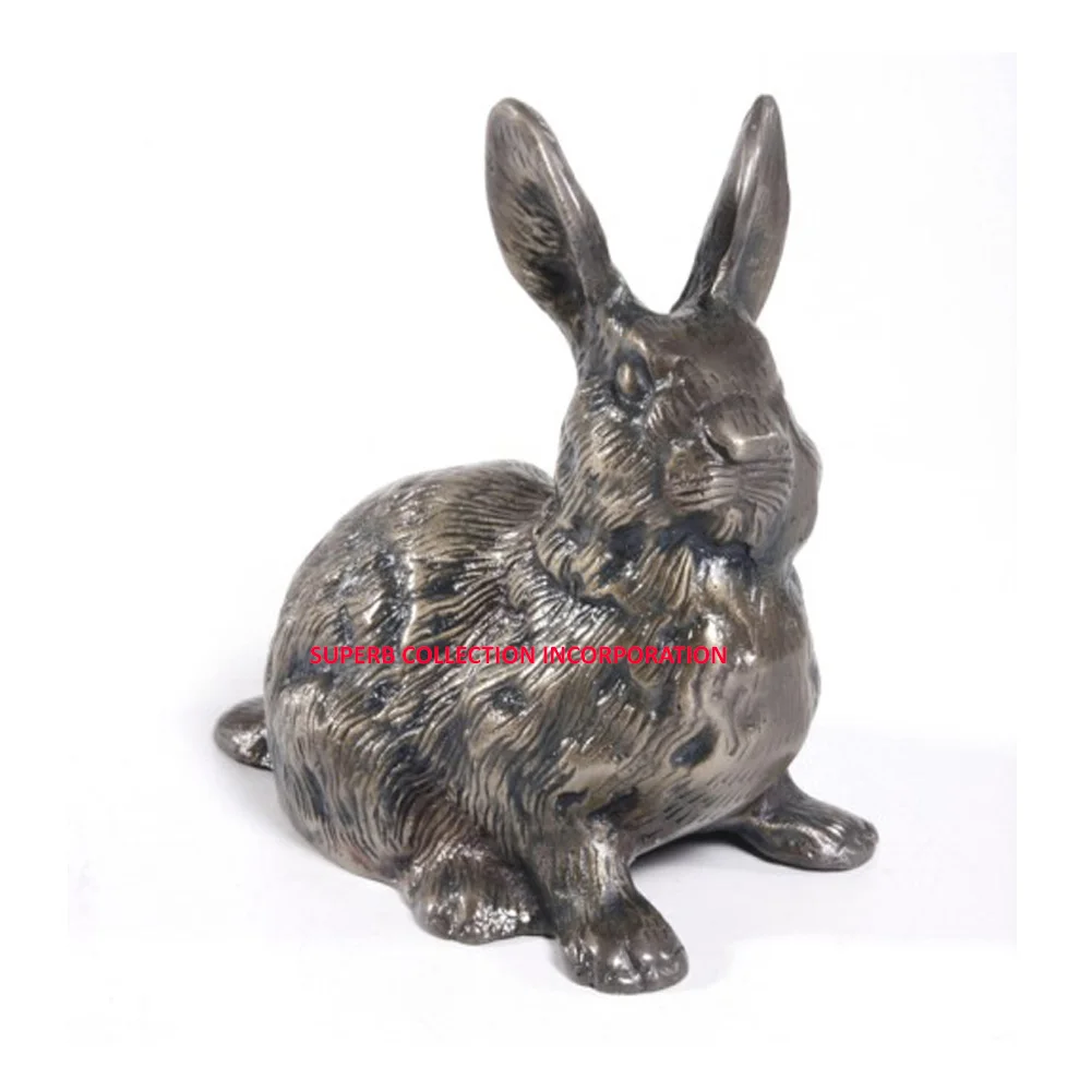 Embossed Metal Rabbit Design Modern Arts Stainless Steel Home Decor Sculptures
