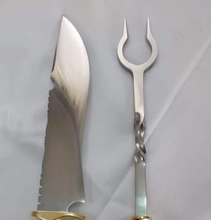 Custom Handmade  Bar B Q  Knife Set  With Stag  Handle