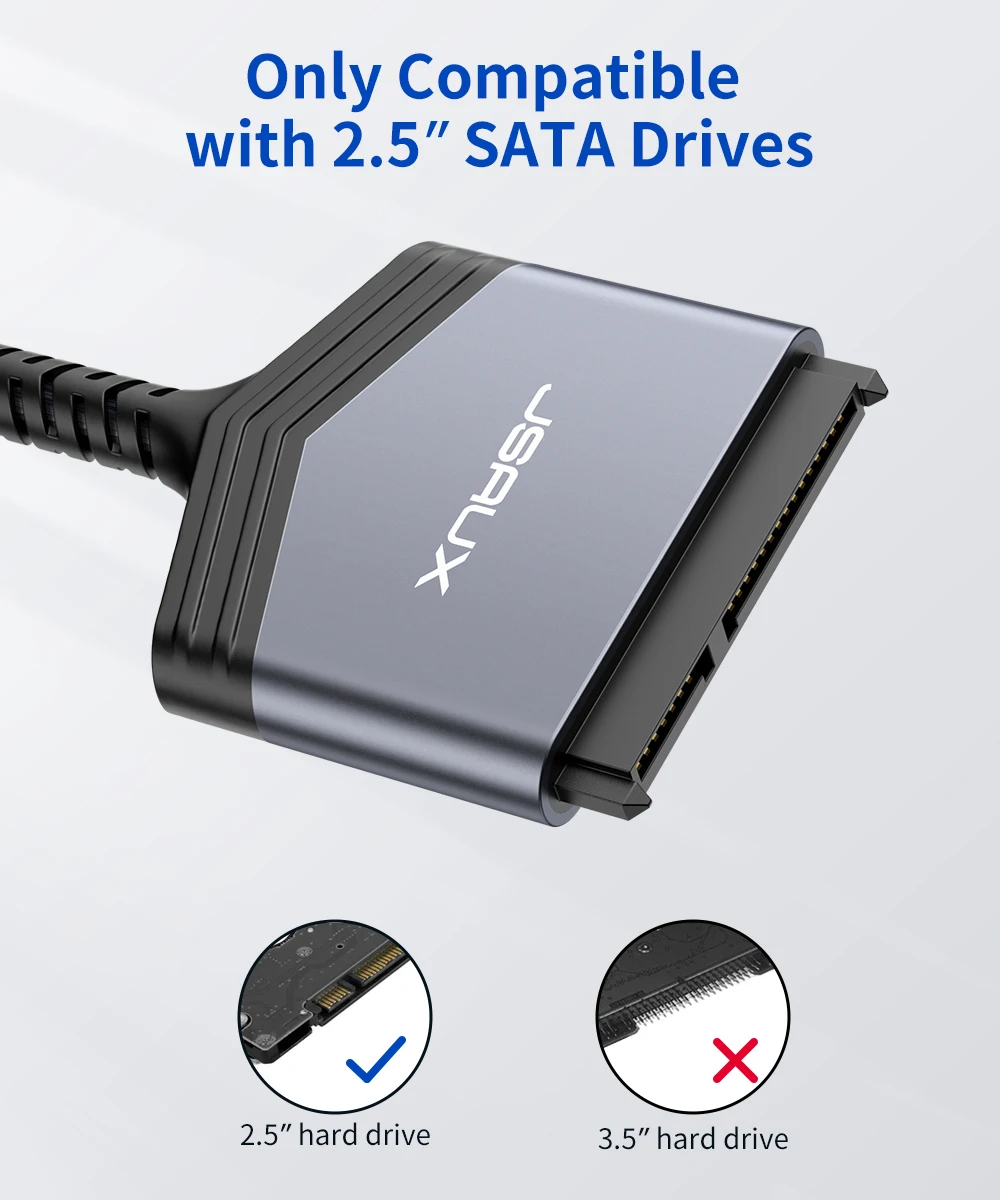 JSAUX USB 3.0 to Sata Adapter USB to Sata Cable for 2.5-inch Hard Drive Data Cable PC