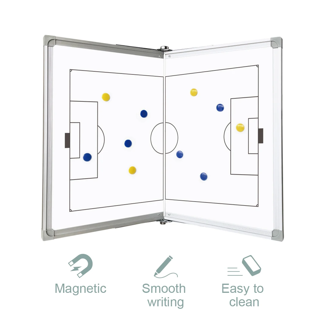 Double sided foldable magnetic basketball football coach tactical training  board