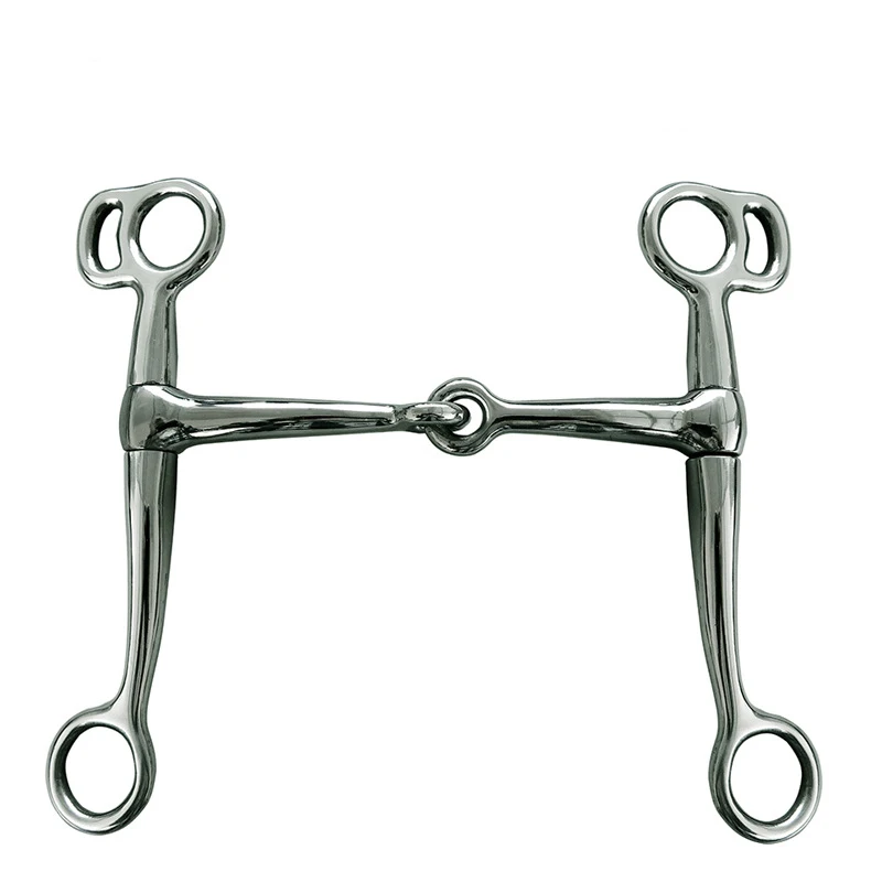 Loose Ring Snaffle Horse Bit Myler Style Curved mouth, Copper Ring Rollers and Copper Inlays | HORSE BITS