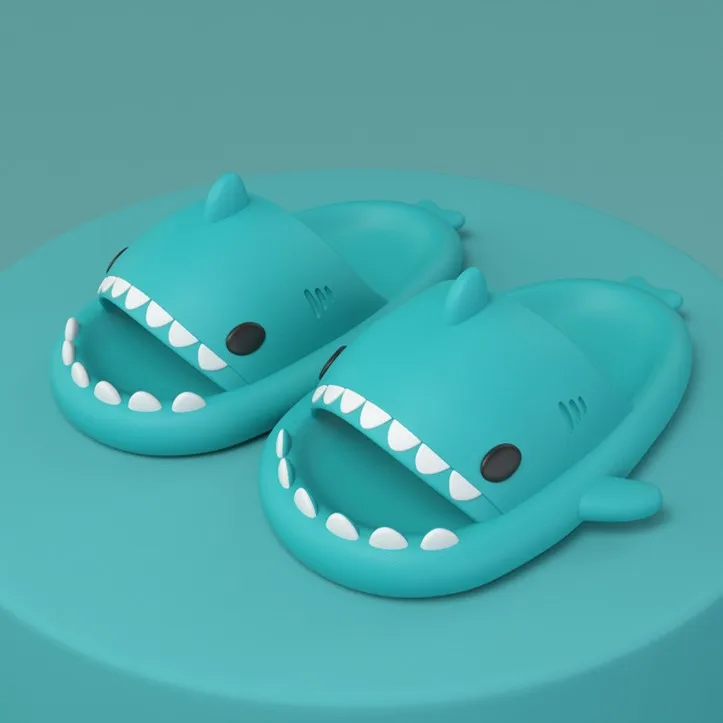 New 2022 Summer Water Shark Slippers Adult Couple Funny Indoor Slides Slippers pvc Cartoon Home Slippers