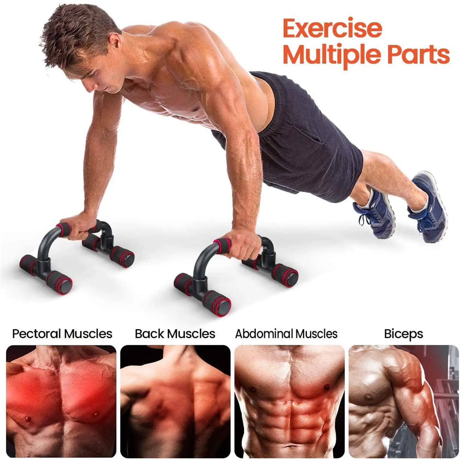 Пуш-Ап Бары тренажерный зал оборудование для фитнеса, 1 пара с приподнимающим эффектом ручки с мягкой пены сцепление и нескользящая конструкция пуш-ап бар