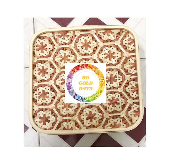  Бамбуковое хранилище с ручкой-Легкое перемещение и удобное использование-бамбуковая корзина для пикника