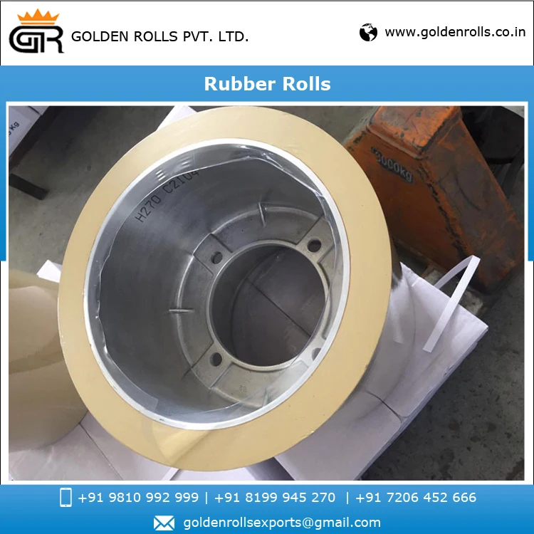 Nitrile Butadiene Rubber / Food Grade Material Low Broken Rice Mill Rubber Coated 14 Inch Roller from Indian Supplier