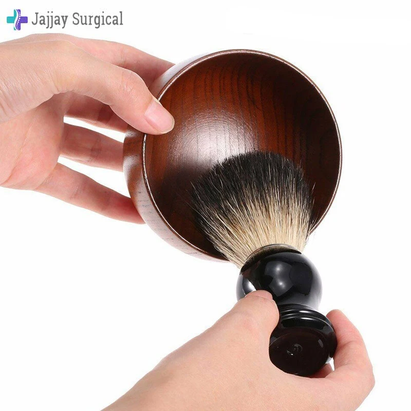 Stainless Steel Beard Shaving Brush Animal Hair Metal Bowl Manual Stirring And Foaming